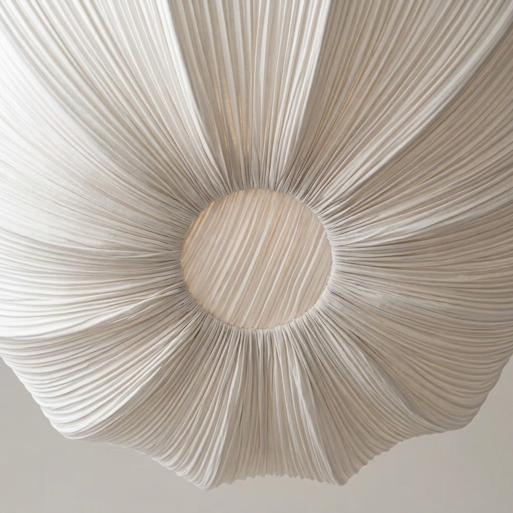 Tove Pendant Lighting for Kitchen Island, Ruched Fabric Shade, Metal Frame, Dining Table Light