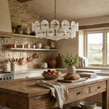 Aube Chandeliers for Dining Room, Milk White Glass Chandelier, Hand-Finished Shades