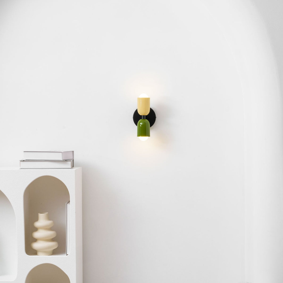 Tavo Double Wall Sconce, Double Wall Lamp with Colored Canopy, 4.7 x 7.9 in, 16 Color Options