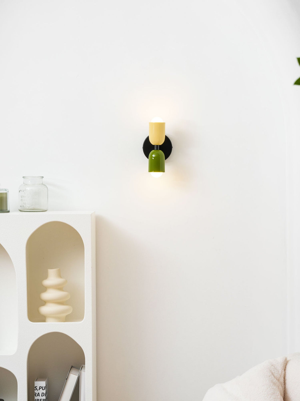 Tavo Double Wall Sconce, Double Wall Lamp with Colored Canopy, 4.7 x 7.9 in, 16 Color Options