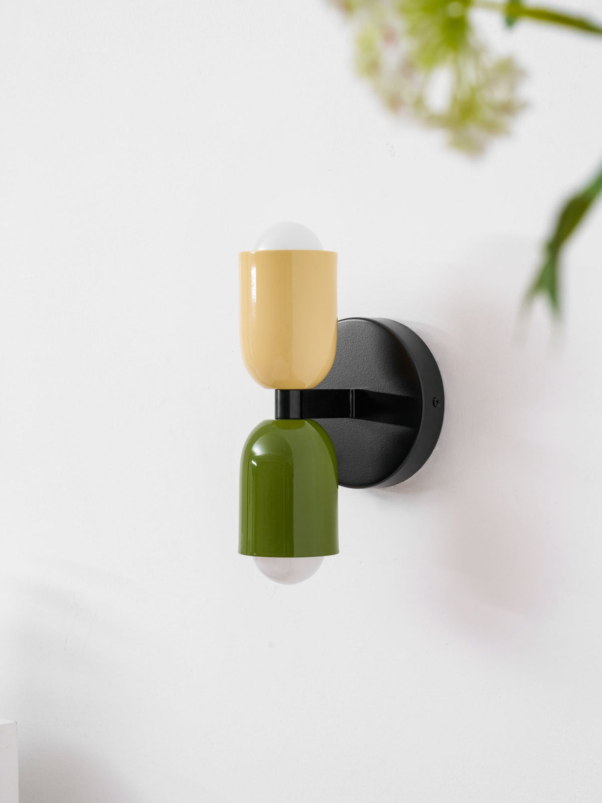 Tavo Double Wall Sconce, Double Wall Lamp with Colored Canopy, 4.7 x 7.9 in, 16 Color Options