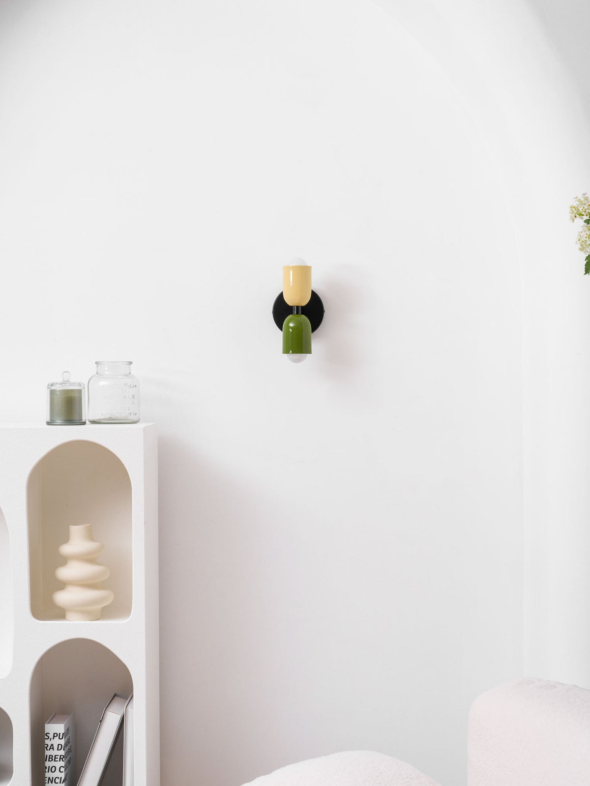Tavo Double Wall Sconce, Double Wall Lamp with Colored Canopy, 4.7 x 7.9 in, 16 Color Options