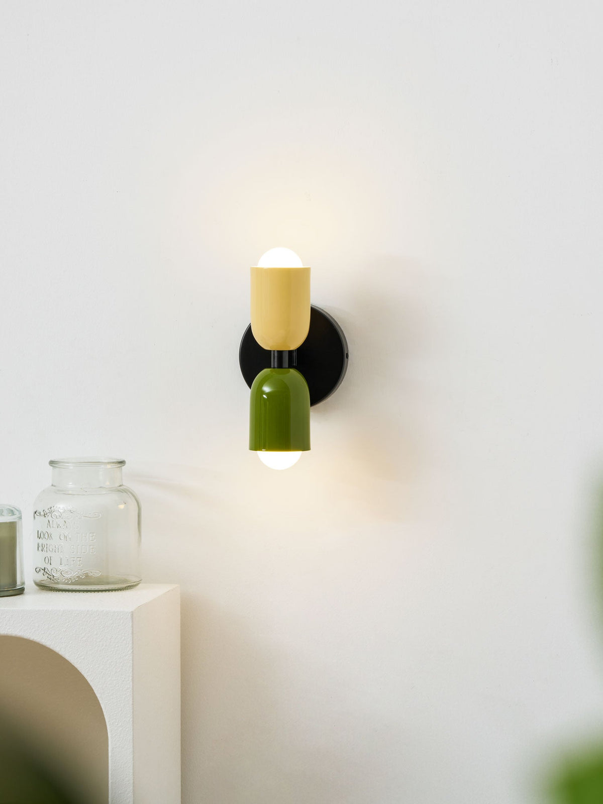 Tavo Double Wall Sconce, Double Wall Lamp with Colored Canopy, 4.7 x 7.9 in, 16 Color Options