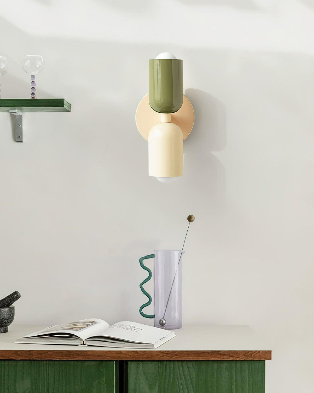 Tavo Double Wall Sconce, Double Wall Lamp with Colored Canopy, 4.7 x 7.9 in, 16 Color Options