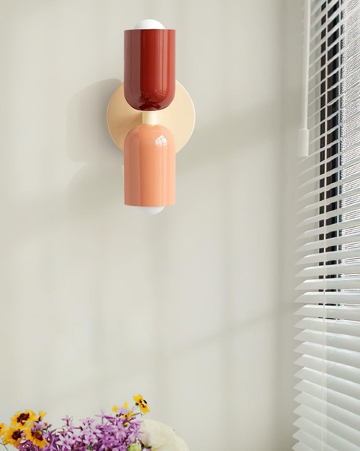 Tavo Double Wall Sconce, Double Wall Lamp with Colored Canopy, 4.7 x 7.9 in, 16 Color Options