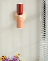 Tavo Double Wall Sconce, Double Wall Lamp with Colored Canopy, 4.7 x 7.9 in, 16 Color Options