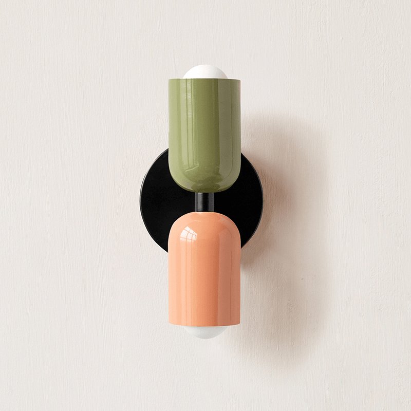Tavo Double Wall Sconce, Double Wall Lamp with Colored Canopy, 4.7 x 7.9 in, 16 Color Options