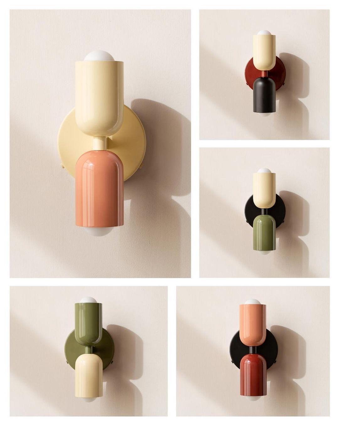 Tavo Double Wall Sconce, Double Wall Lamp with Colored Canopy, 4.7 x 7.9 in, 16 Color Options