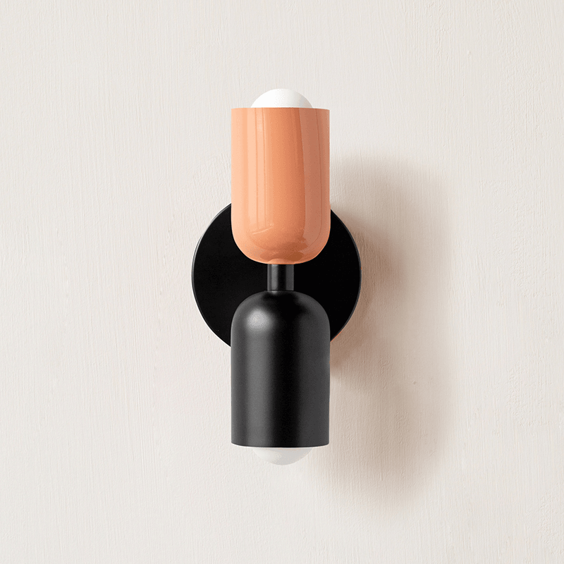 Tavo Double Wall Sconce, Double Wall Lamp with Colored Canopy, 4.7 x 7.9 in, 16 Color Options