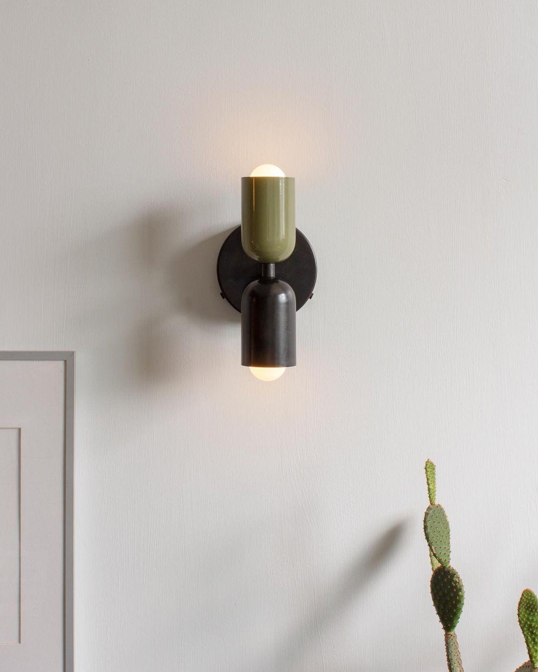 Tavo Double Wall Sconce, Double Wall Lamp with Colored Canopy, 4.7 x 7.9 in, 16 Color Options
