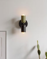 Tavo Double Wall Sconce, Double Wall Lamp with Colored Canopy, 4.7 x 7.9 in, 16 Color Options