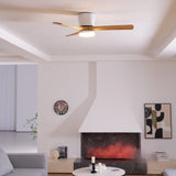 Eskil Ceiling Fan with Light, Wood Nordic Style, Integrated Warm Light, Indoor, 36 to 52 Inch