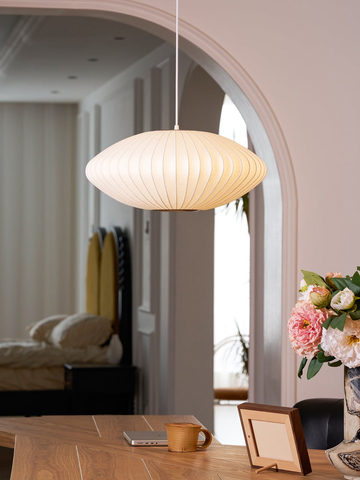 Eskil Island Kitchen Lighting Pendant, Crisscross Bubble Pendant Lighting, White, 11-31.5 in