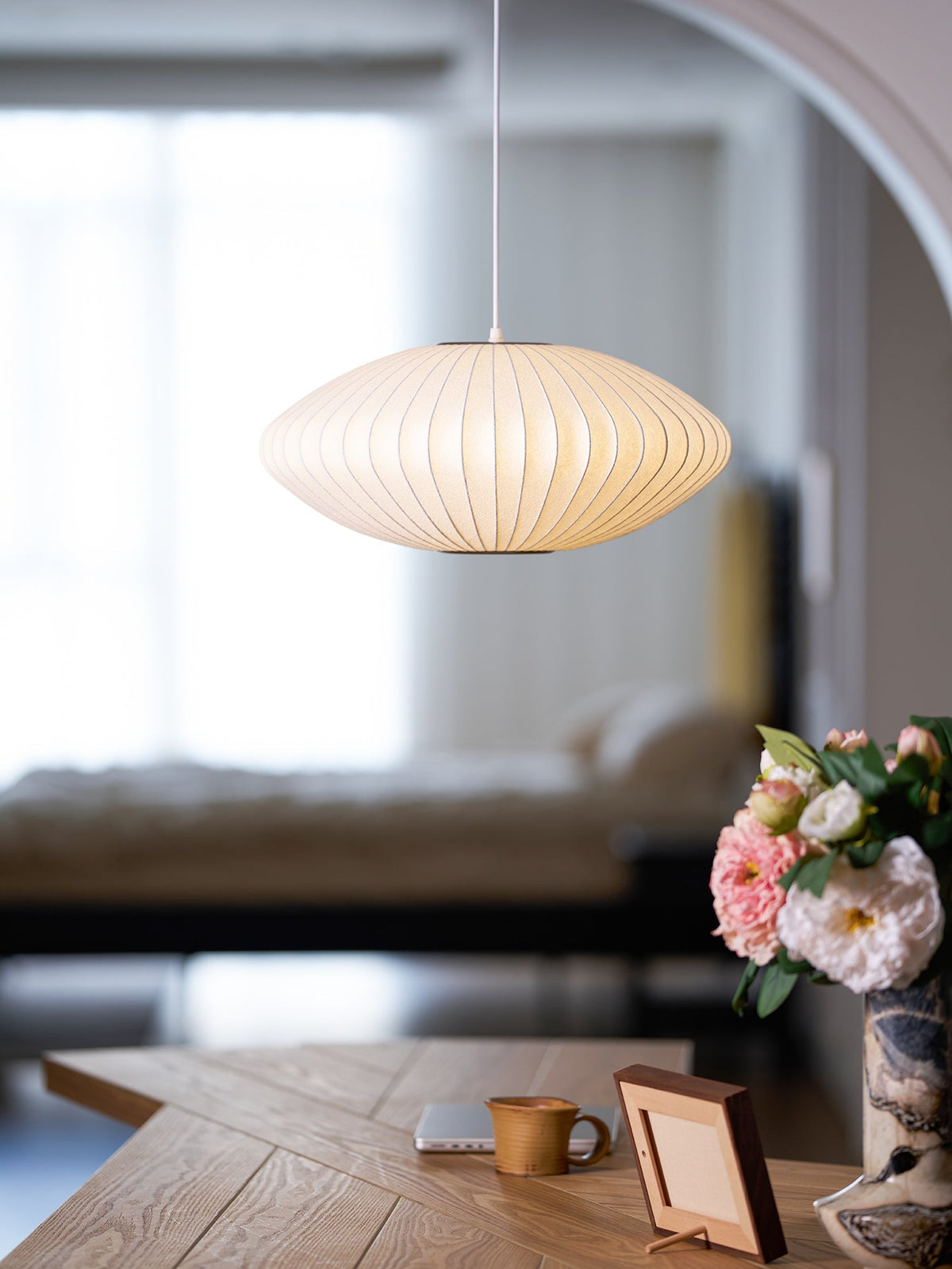 Eskil Island Kitchen Lighting Pendant, Crisscross Bubble Pendant Lighting, White, 11-31.5 in