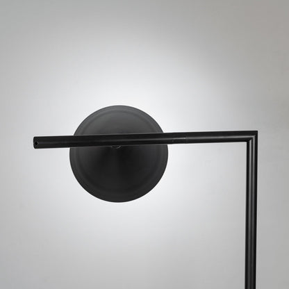 Captain Flint Modern Floor Lamp, Carrara Marble Base, Spinning Cone Diffuser, Foot Switch