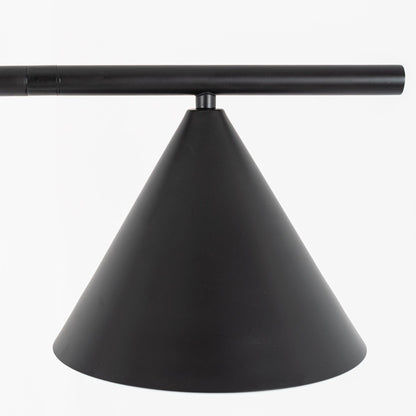 Captain Flint Modern Floor Lamp, Carrara Marble Base, Spinning Cone Diffuser, Foot Switch