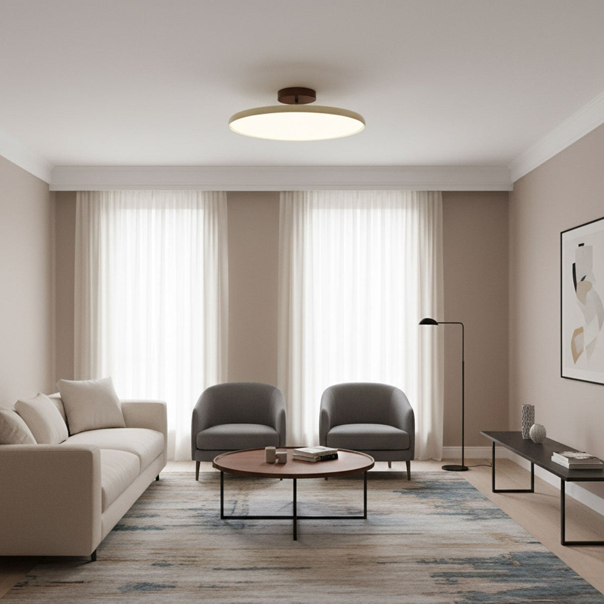 Tavi Ceiling Lights for Bedroom LED, Modern Flush Mount, 270° Swing Arm, Acrylic Shade