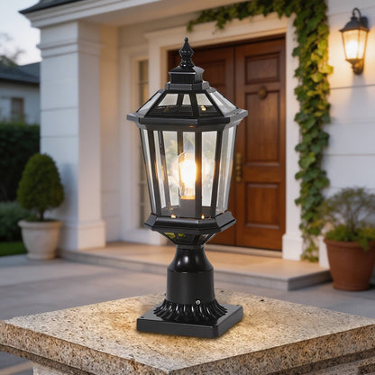 Akira Solar Outdoor Post Light, Remote Control LED, Waterproof, Garden & Driveway Column