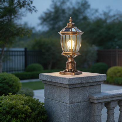 Akira Solar Outdoor Post Light, Remote Control LED, Waterproof, Garden & Driveway Column
