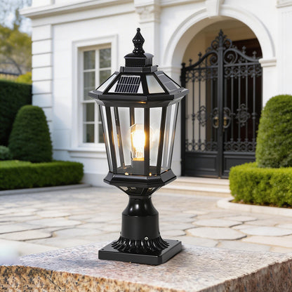 Akira Solar Outdoor Post Light, Remote Control LED, Waterproof, Garden & Driveway Column