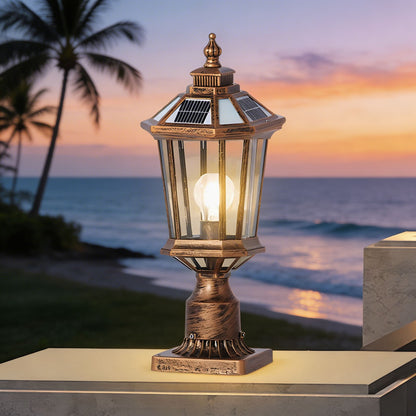 Akira Solar Outdoor Post Light, Remote Control LED, Waterproof, Garden & Driveway Column