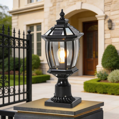 Akira Solar Outdoor Post Light, Remote Control LED, Waterproof, Garden & Driveway Column
