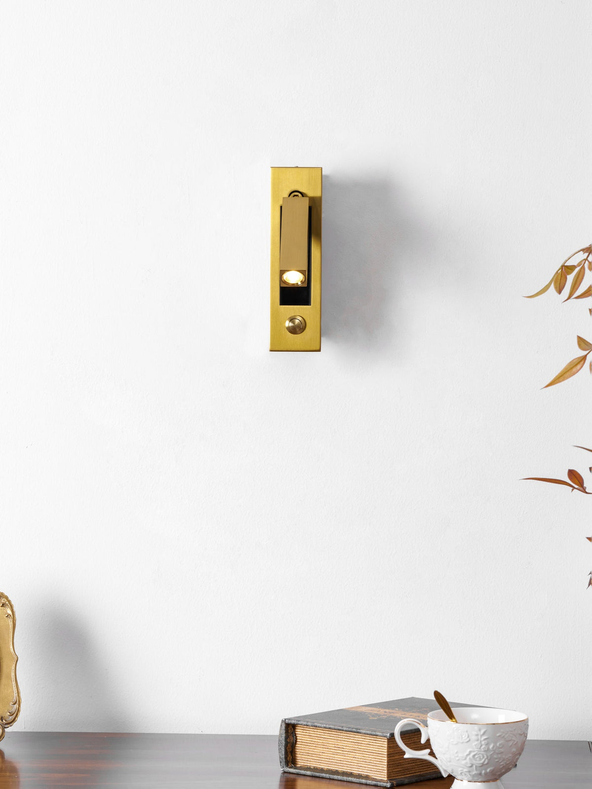 Sorin Bedside Reading Lights Wall Mounted, Recessed Wall Sconce, Fold-Flat, Warm 3000K, Bedroom