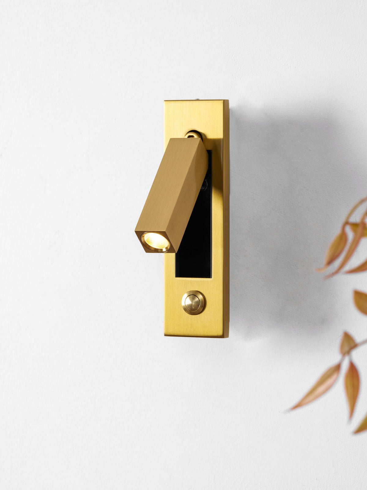 Eskil Bedside Wall Lights, Recessed Reading Sconce, Folds Flush, Pull Switch, 3000K Warm White