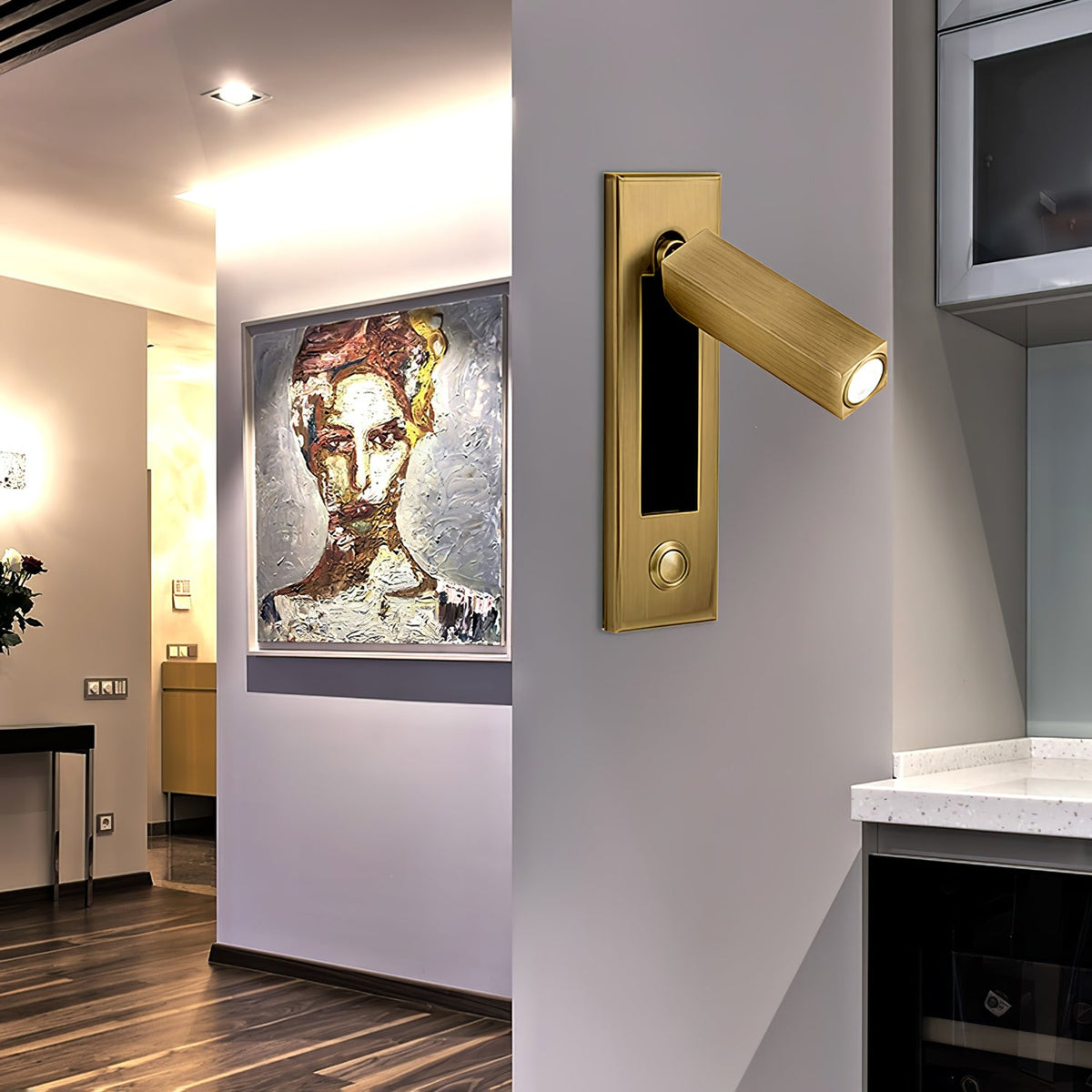 Sorin Bedside Reading Lights Wall Mounted, Recessed Wall Sconce, Fold-Flat, Warm 3000K, Bedroom