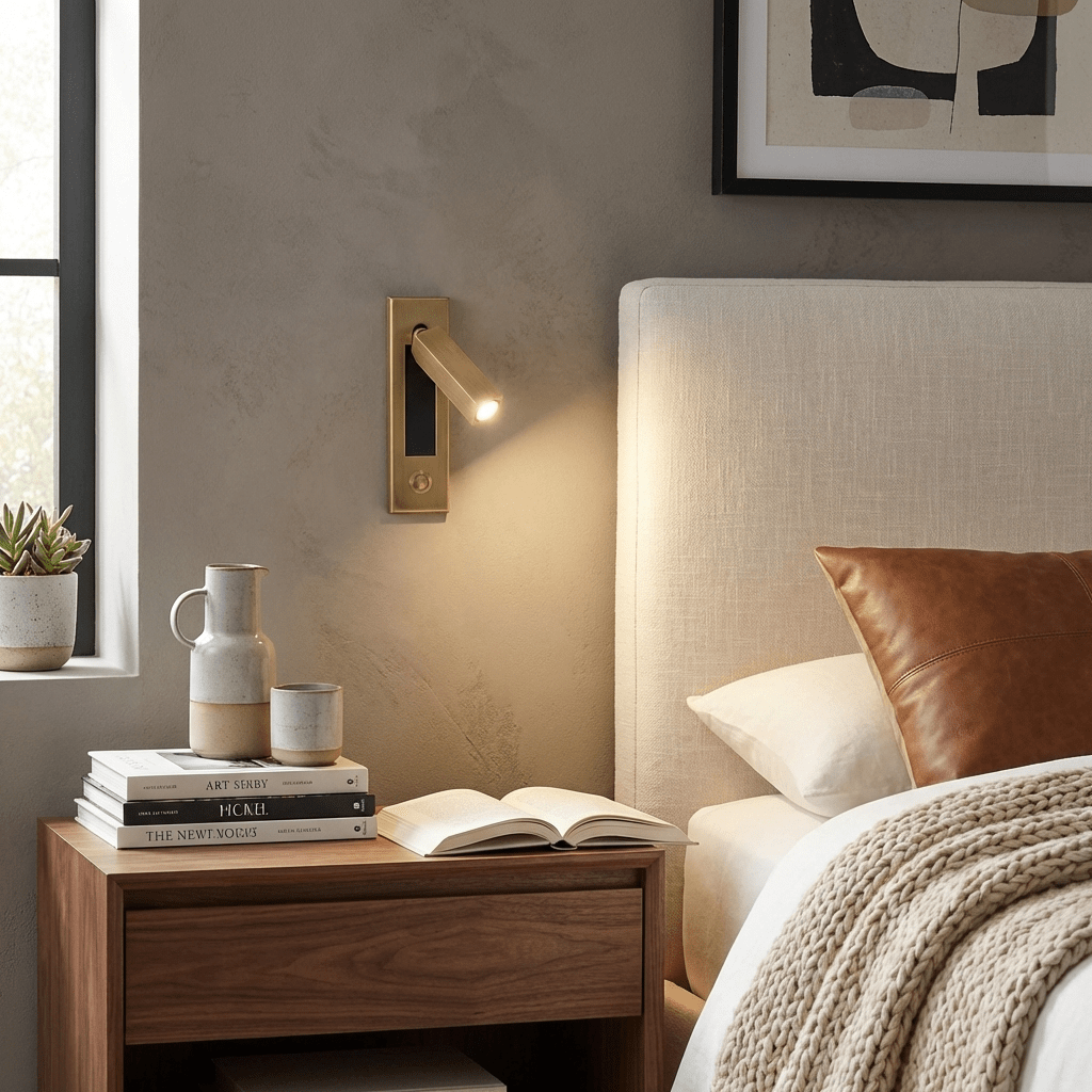 Sorin Bedside Reading Lights Wall Mounted, Recessed Wall Sconce, Fold-Flat, Warm 3000K, Bedroom
