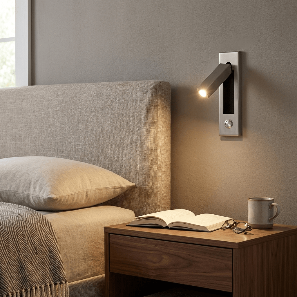 Sorin Bedside Reading Lights Wall Mounted, Recessed Wall Sconce, Fold-Flat, Warm 3000K, Bedroom
