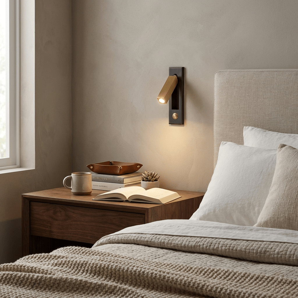 Sorin Bedside Reading Lights Wall Mounted, Recessed Wall Sconce, Fold-Flat, Warm 3000K, Bedroom