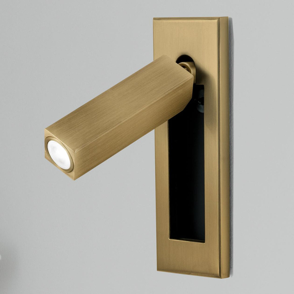 Eskil Bedside Wall Lights, Recessed Reading Sconce, Folds Flush, Pull Switch, 3000K Warm White