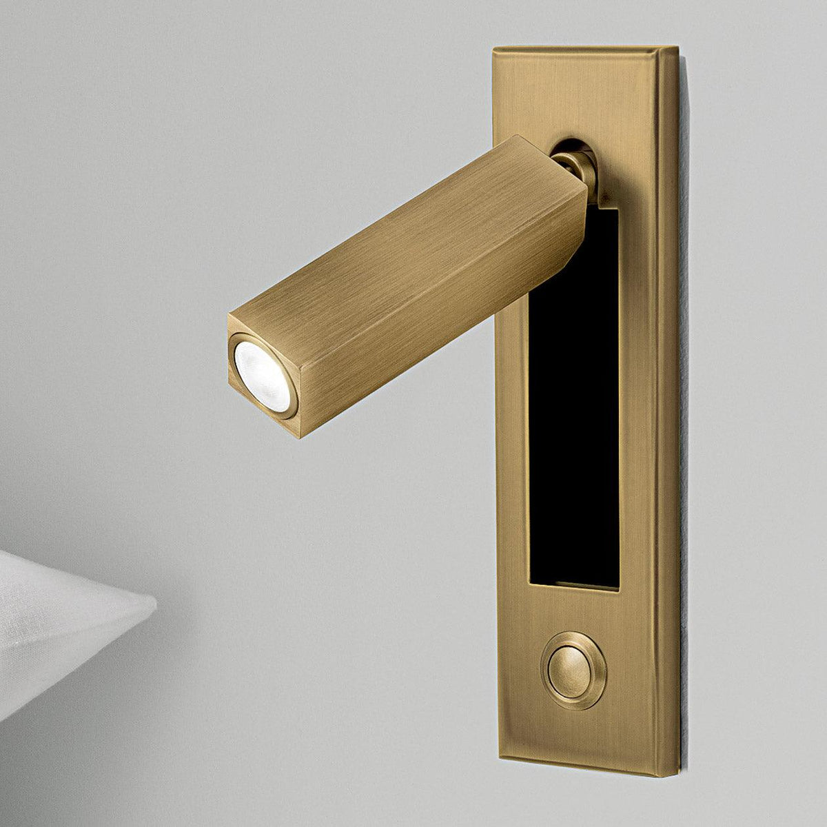 Eskil Bedside Wall Lights, Recessed Reading Sconce, Folds Flush, Pull Switch, 3000K Warm White