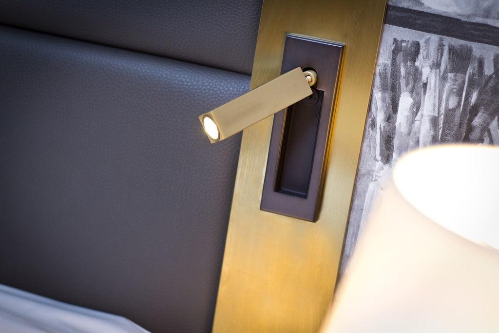 Eskil Bedside Wall Lights, Recessed Reading Sconce, Folds Flush, Pull Switch, 3000K Warm White