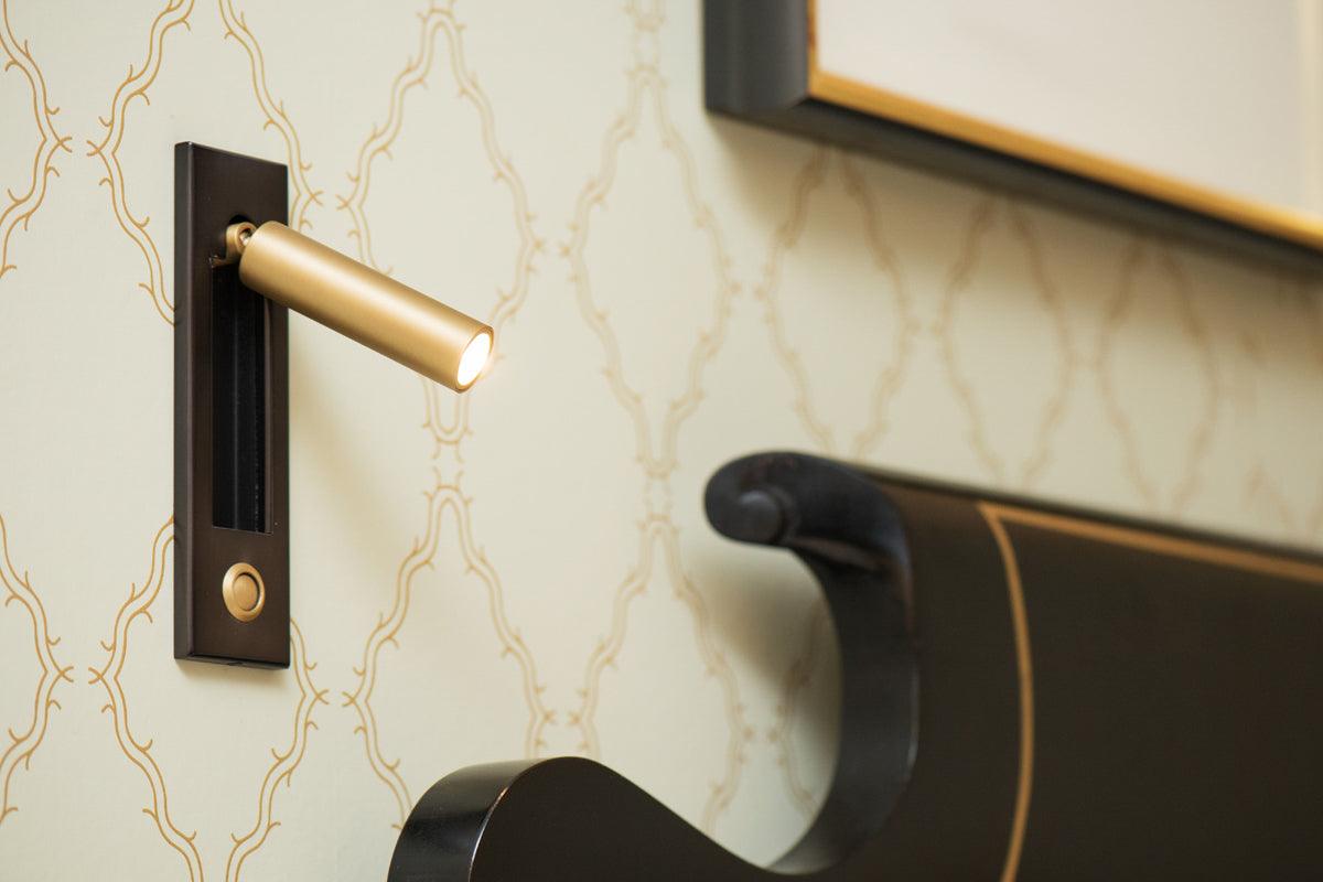 Eskil Bedside Wall Lights, Recessed Reading Sconce, Folds Flush, Pull Switch, 3000K Warm White