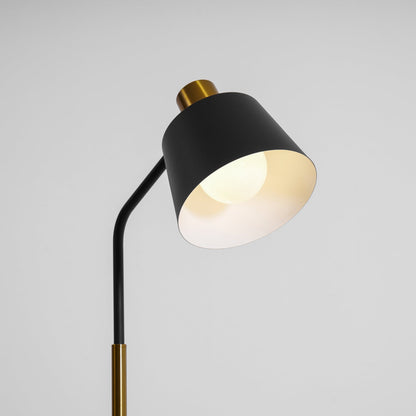 Emmental Modern Floor Lamp, Gold Finish, Adjustable Shade, Living Room & Office