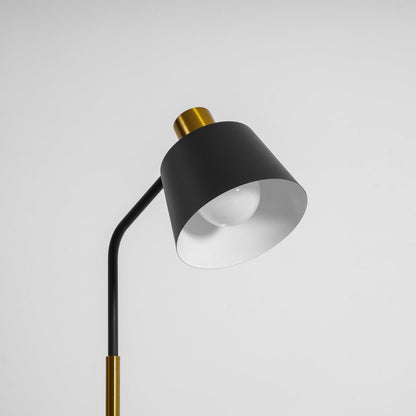 Emmental Modern Floor Lamp, Gold Finish, Adjustable Shade, Living Room & Office