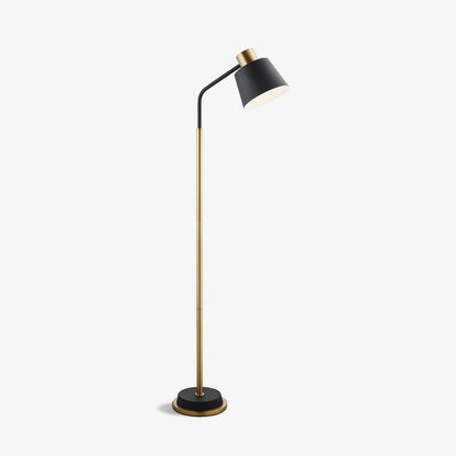 Emmental Modern Floor Lamp, Gold Finish, Adjustable Shade, Living Room & Office