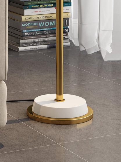 Emmental Modern Floor Lamp, Gold Finish, Adjustable Shade, Living Room & Office