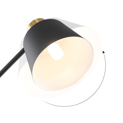 Emmental Modern Floor Lamp, Gold Finish, Adjustable Shade, Living Room & Office