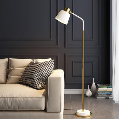 Emmental floor lamp gold body and black shade detail