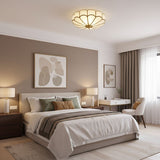 Calla Flower Ceiling Light, Frosted Glass Semi-Flush Mount, Brass Frame, 3, 4 or 6 Heads
