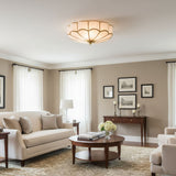 Calla Flower Ceiling Light, Frosted Glass Semi-Flush Mount, Brass Frame, 3, 4 or 6 Heads