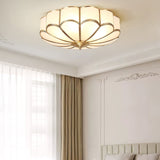 Calla Flower Ceiling Light, Frosted Glass Semi-Flush Mount, Brass Frame, 3, 4 or 6 Heads