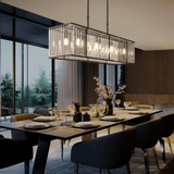 Celestine linear chandelier in Black Ash finish, Large size