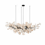 Kaori Leaf Chandelier, Ginkgo Leaf Design, 7 Sizes, Gold, Nickel, Black or White Finish