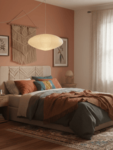 Kumo Washi Paper Light, Swag Pendant Lamp, Round Paper Lampshade, 3 Sizes, White Cable