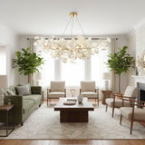 Kaori Leaf Chandelier, Ginkgo Leaf Design, 7 Sizes, Gold, Nickel, Black or White Finish
