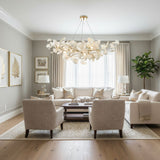 Kaori Leaf Chandelier, Ginkgo Leaf Design, 7 Sizes, Gold, Nickel, Black or White Finish